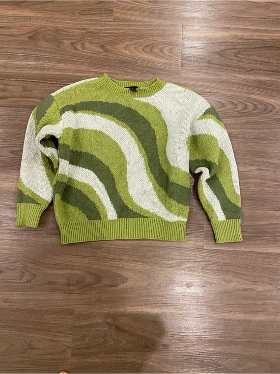 Forever 21 Sweaters - Green Knit Sweater with White Stripe